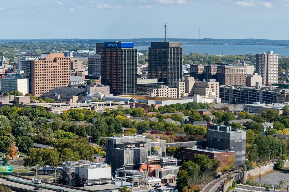 Overlooking the City of Syracuse from a distance.